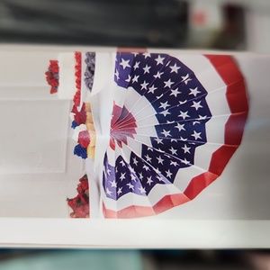 Ashland Flag Bunting Patriotic White Blue 12" x 24"